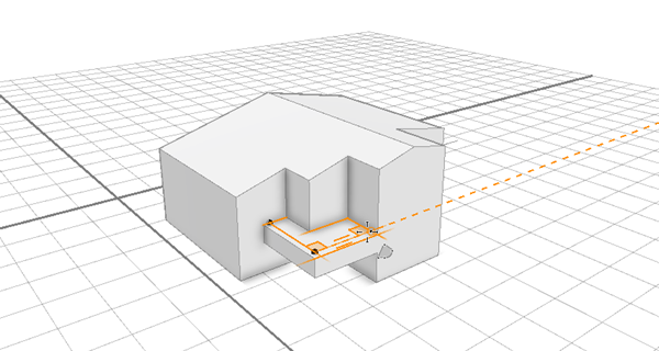 Snapping lines to create the new balcony Snapping lines to create the new balcony