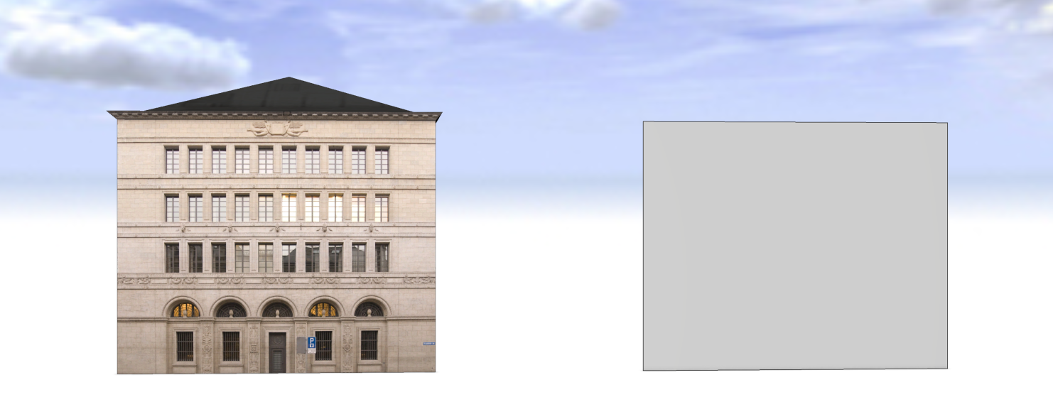 Facade next to a rectangle Facade next to a rectangle