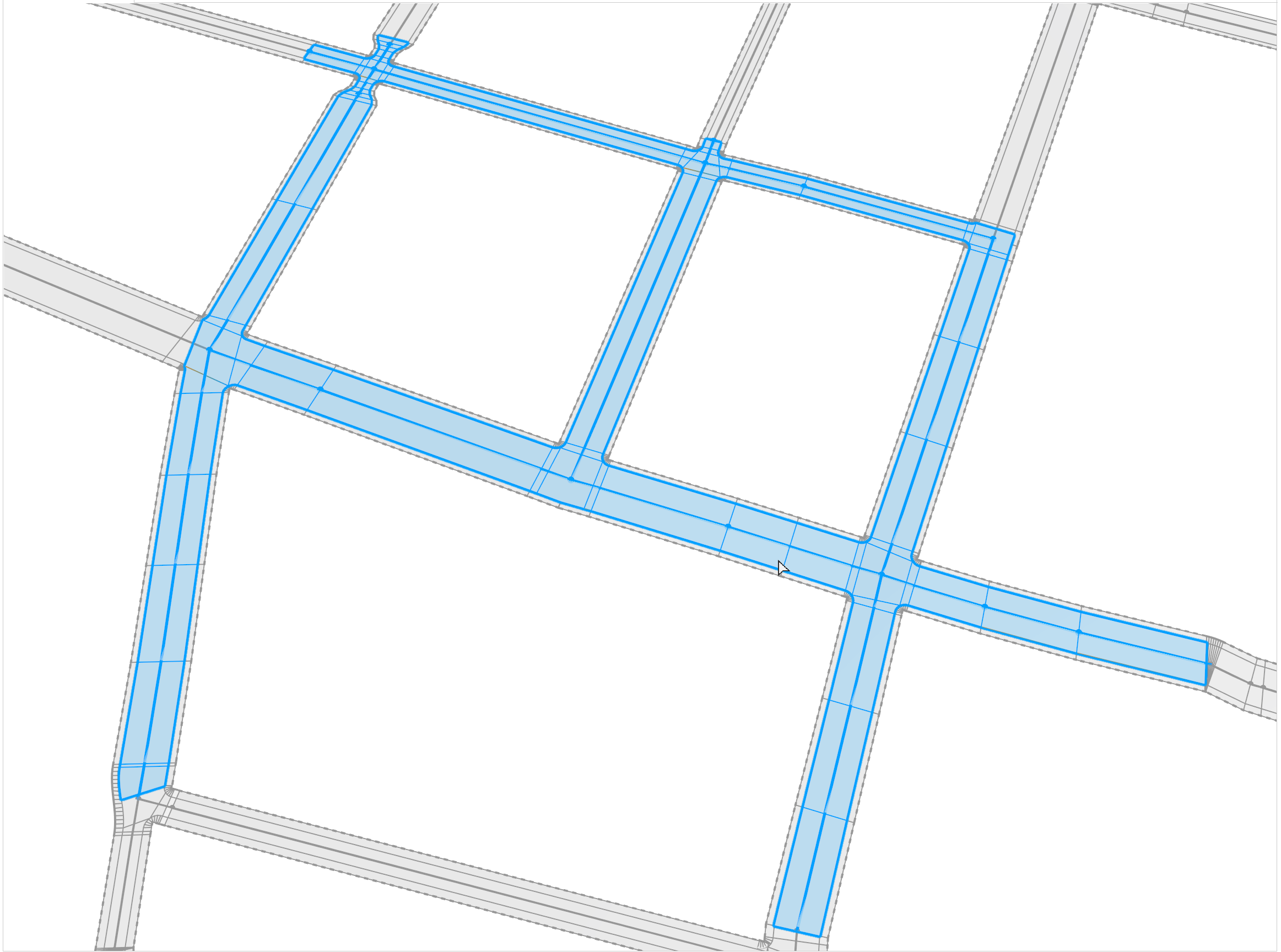 Streets after using Cleanup Graph tool Streets after using Cleanup Graph tool