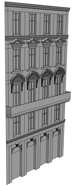 Facade with wireframe Facade with wireframe