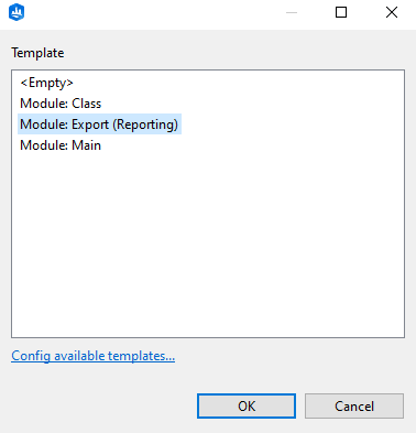 Python template dialog box Python template dialog box