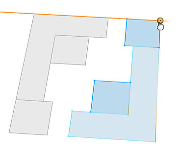 Selected shapes aligned to guide Selected shapes aligned to guide