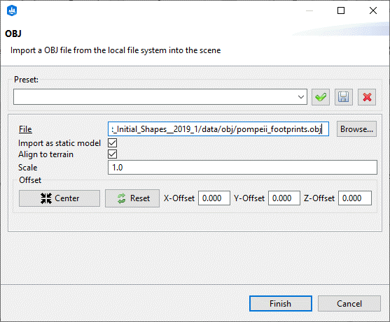 OBJ dialog box OBJ dialog box