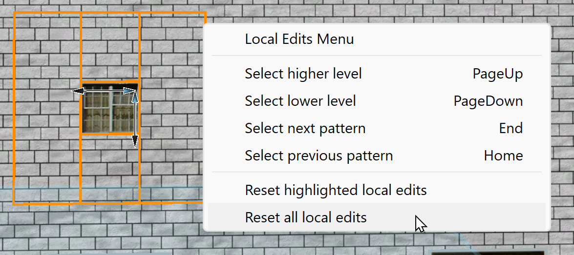 Reset all local edits Reset all local edits