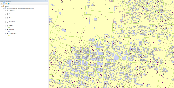 Desert City geodatabase layers displayed in ArcMap Desert City geodatabase layers displayed in ArcMap