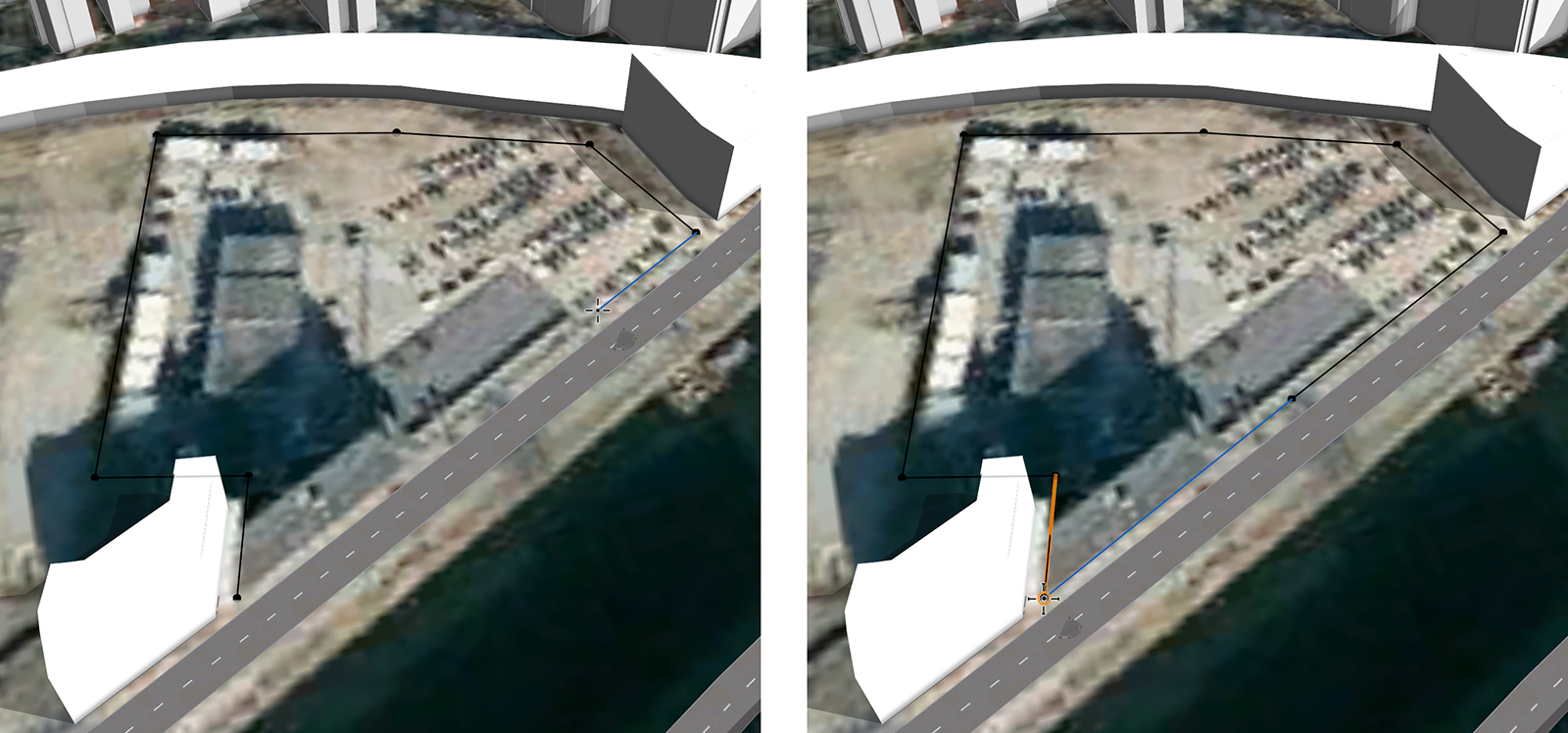 Created building footprint with the Polygonal Shape Creation tool Created building footprint with the Polygonal Shape Creation tool