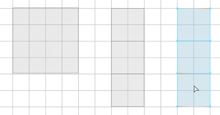 2 by 2 square selected 2 by 2 square selected