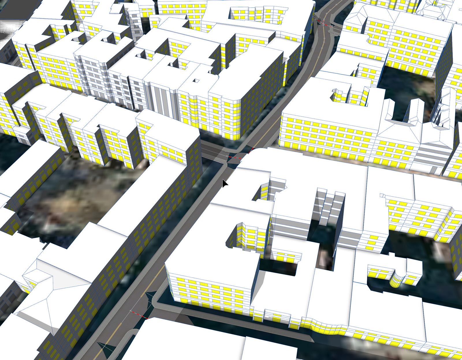 Building with schematic facades Building with schematic facades