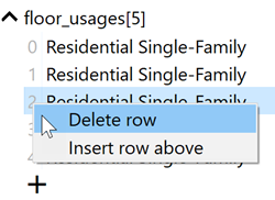 Delete row Delete row