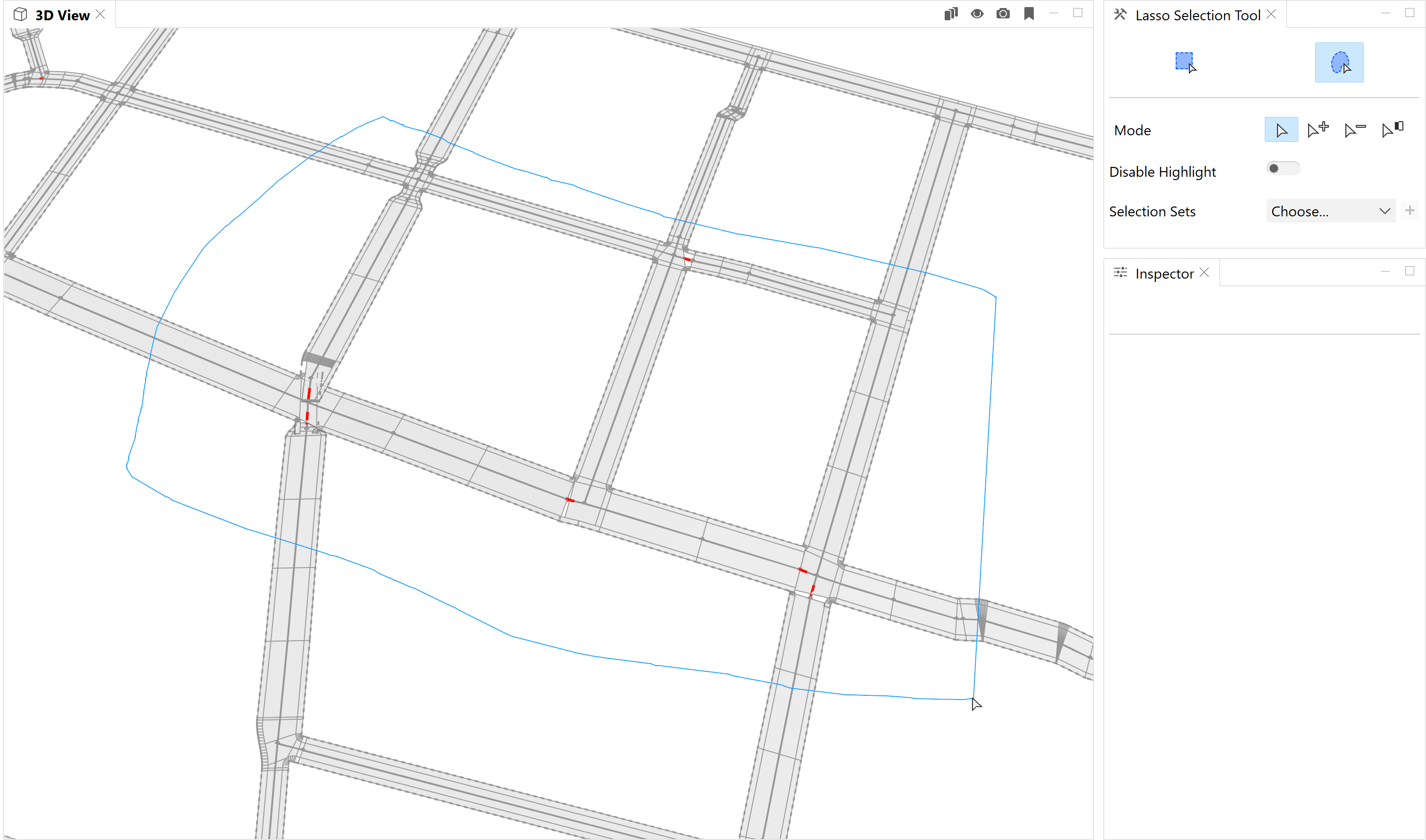 Select streets with Lasso Selection tool Select streets with Lasso Selection tool