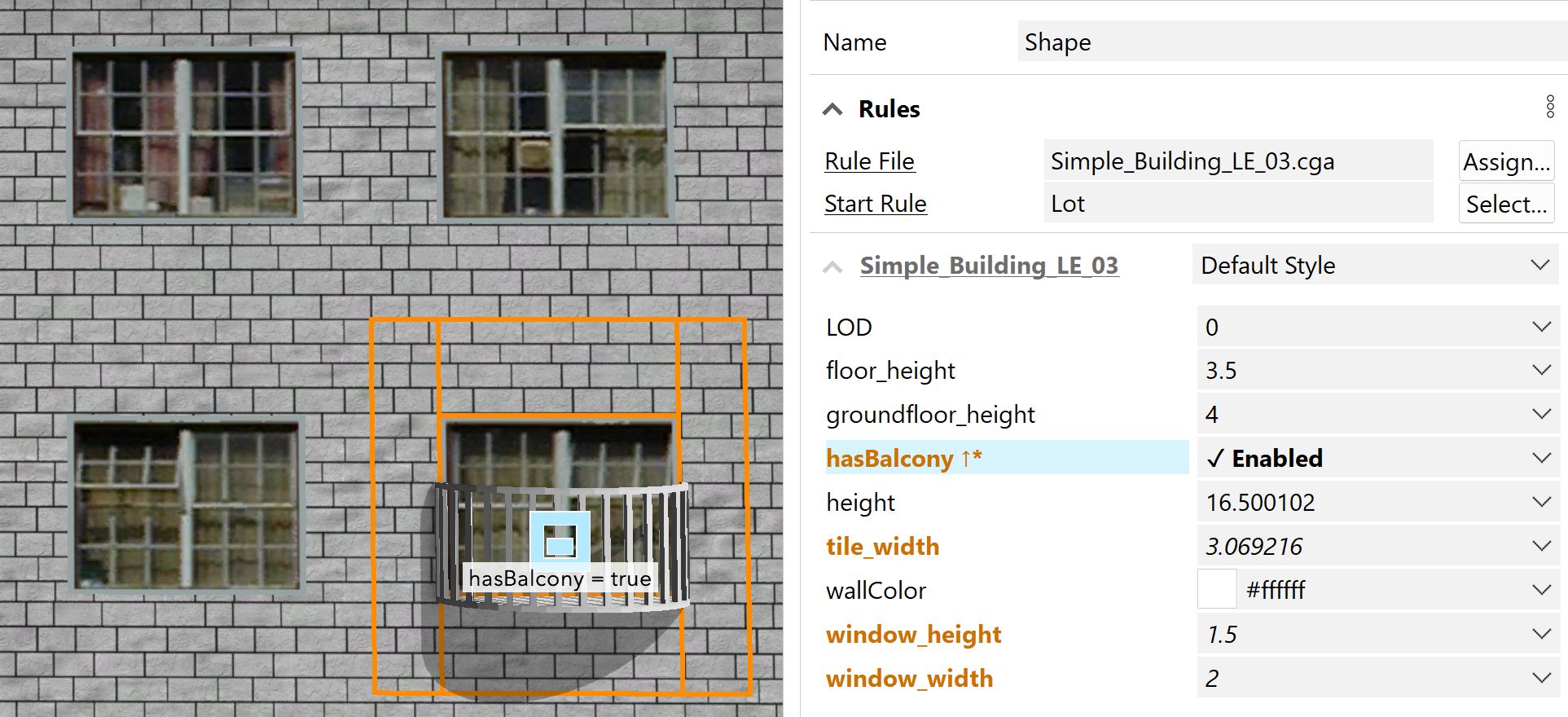 Balcony handle used for local edits. Balcony handle used for local edits.