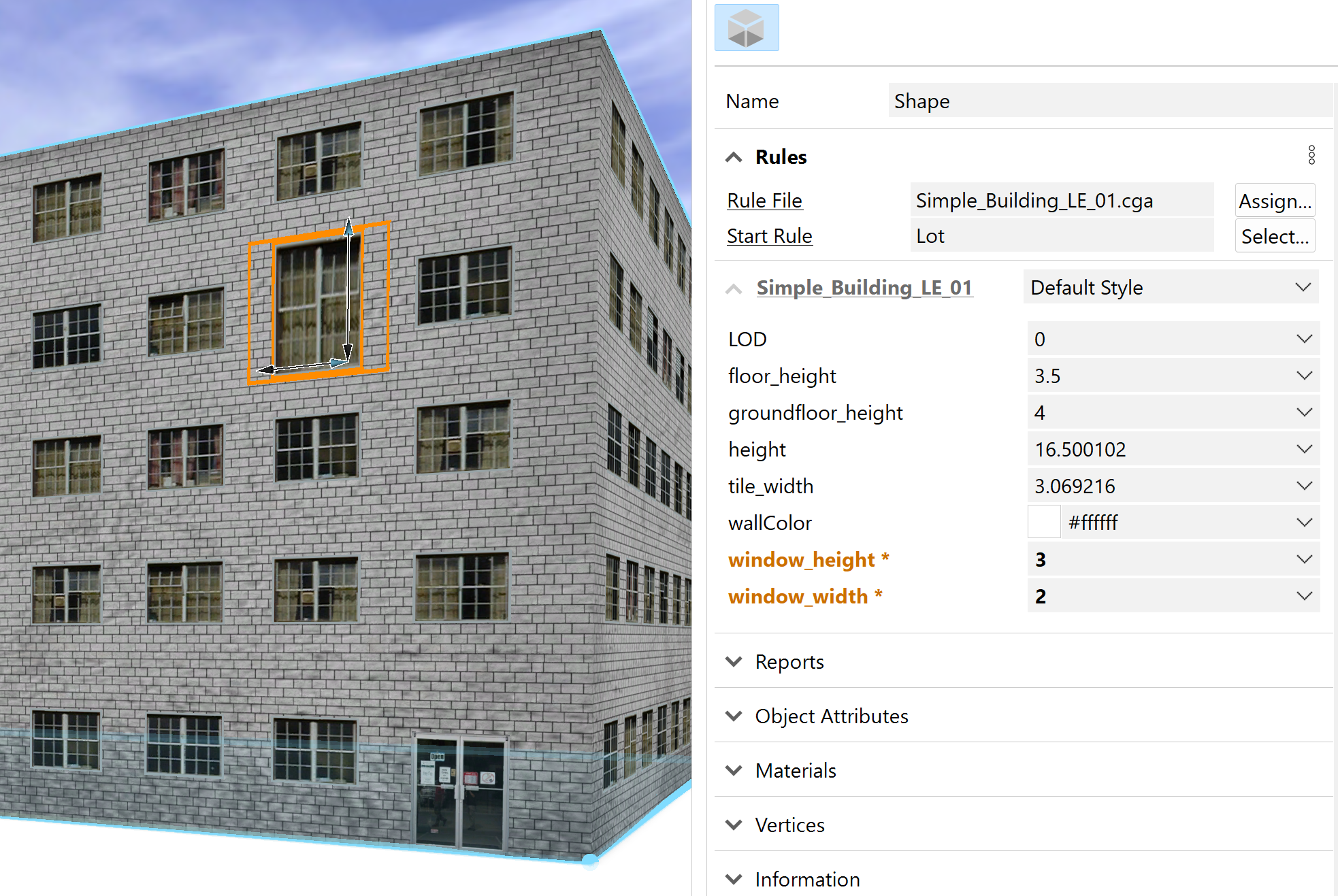 Inspector window indicates local edits applied. Inspector window indicates local edits applied.