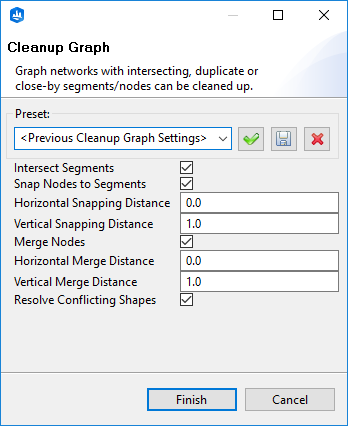 Cleanup Graph dialog box Cleanup Graph dialog box