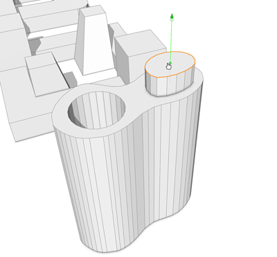 Model with circle extruded upward Model with circle extruded upward