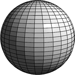 Shaded sphere with hard normals Shaded sphere with hard normals