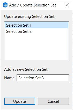 Update selection sets Update selection sets