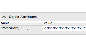Street width attributes in the Inspector Street width attributes in the Inspector