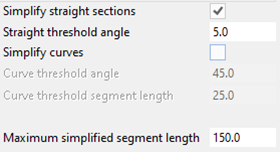Straight sections only settings Straight sections only settings