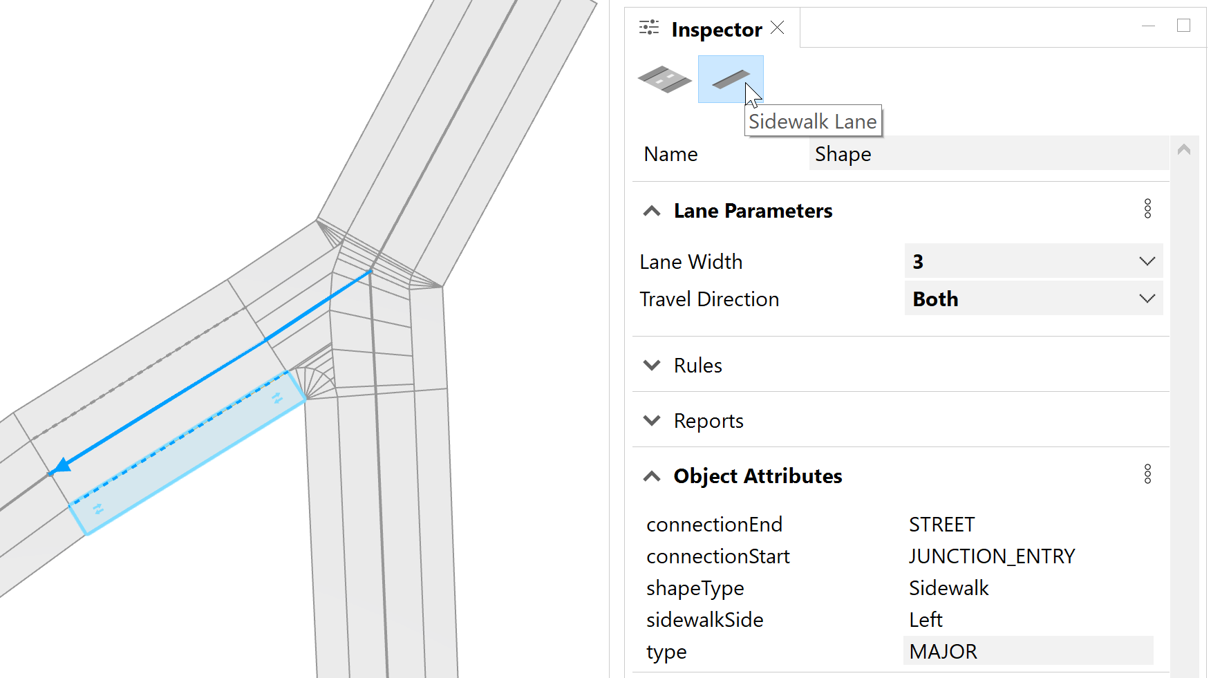 Sidewalk parameters Sidewalk parameters