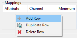 Mapping dialog box Mapping dialog box