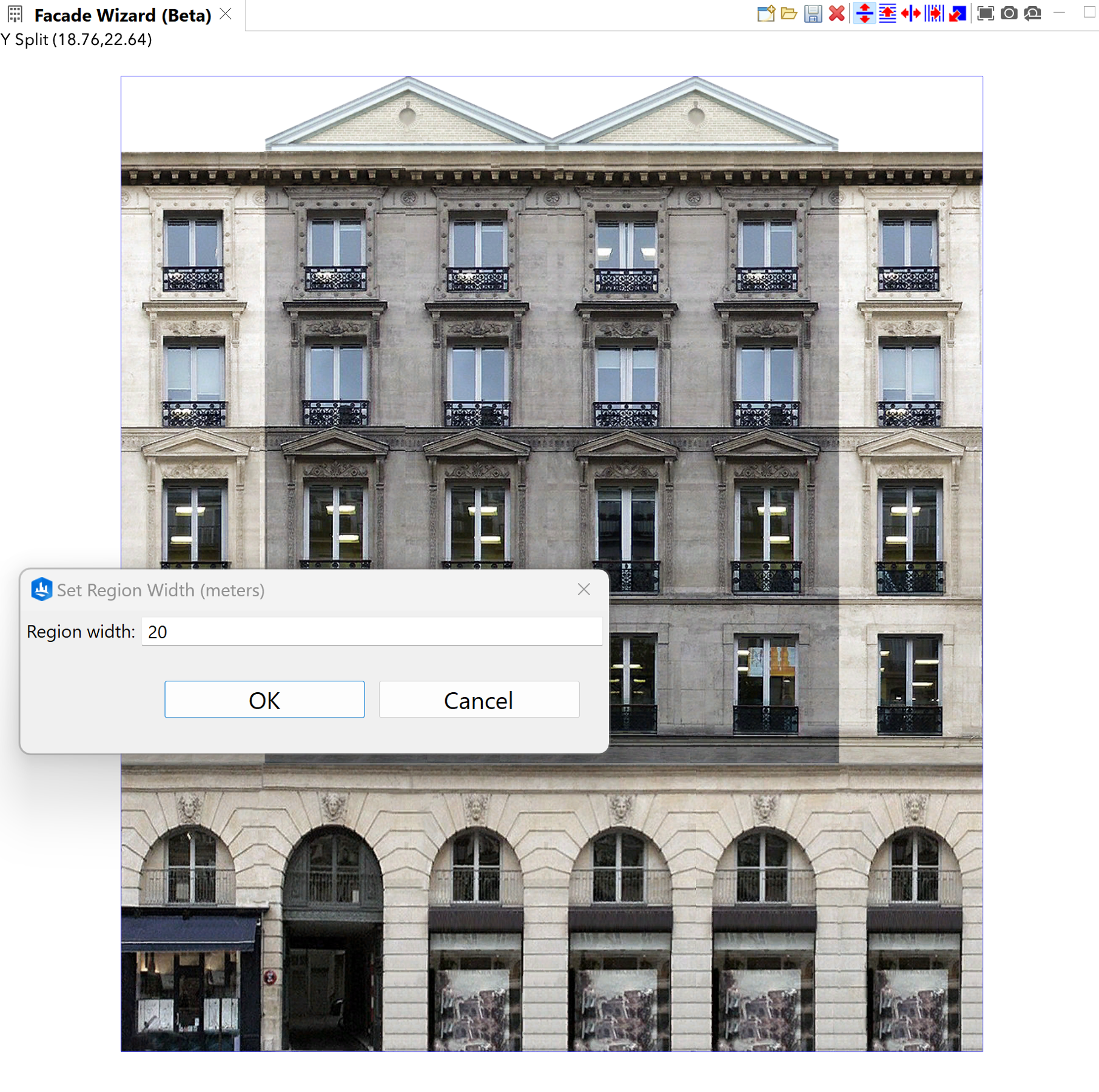 Set region width Set region width