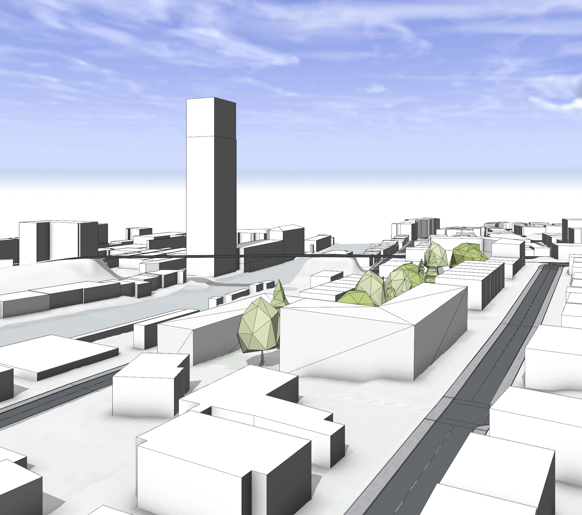 Viewpoint one with Redevelopment scenario Viewpoint one with Redevelopment scenario