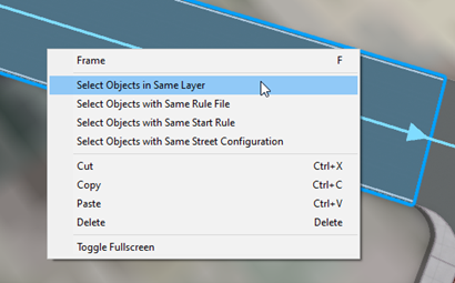 Select all street segments Select all street segments