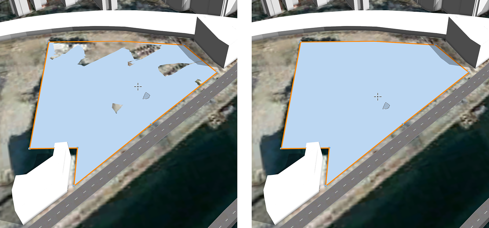 Align the terrain to shapes Align the terrain to shapes