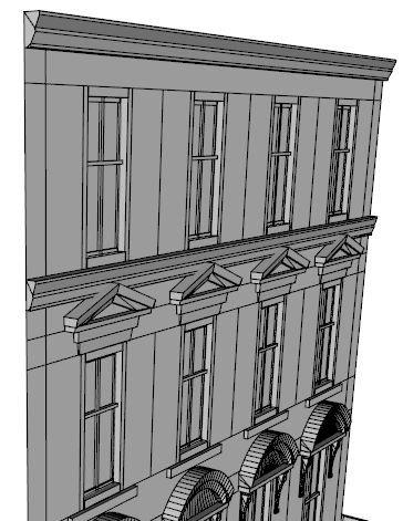 Close-up view of generated ledges Close-up view of generated ledges