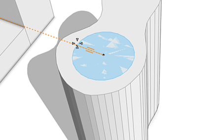 Circle created on top of model Circle created on top of model