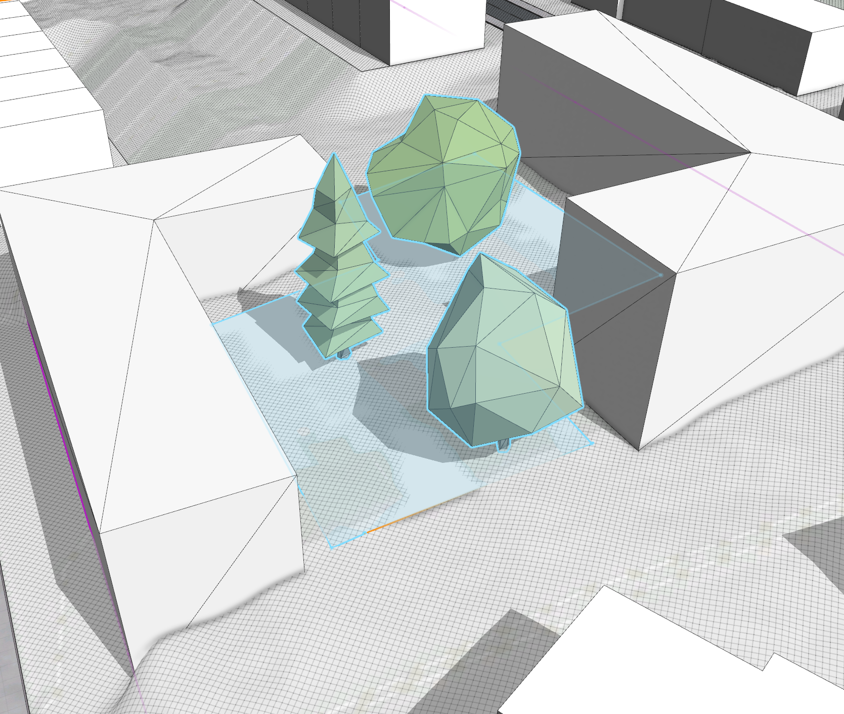 Vegetation distributed in polygon Vegetation distributed in polygon