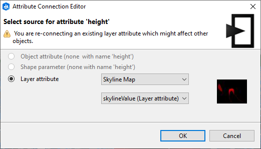 Attribute Connection Editor dialog box Attribute Connection Editor dialog box