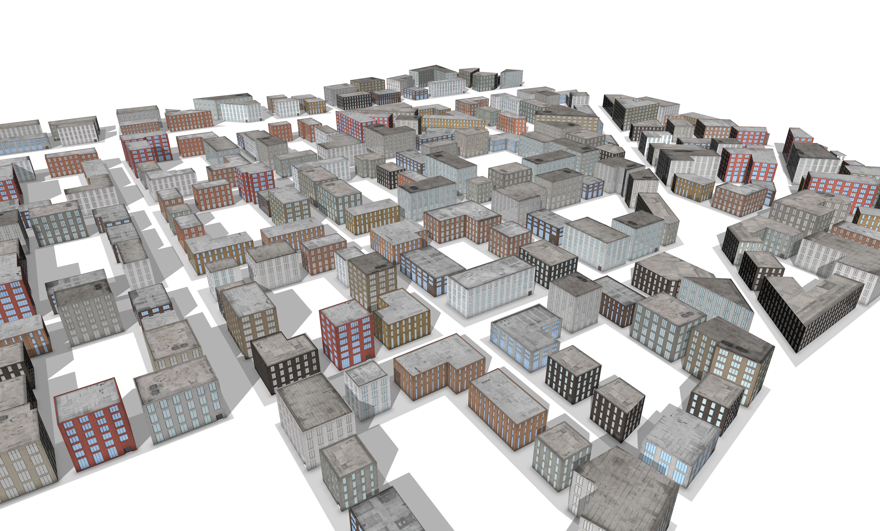 Generated buildings from above Generated buildings from above