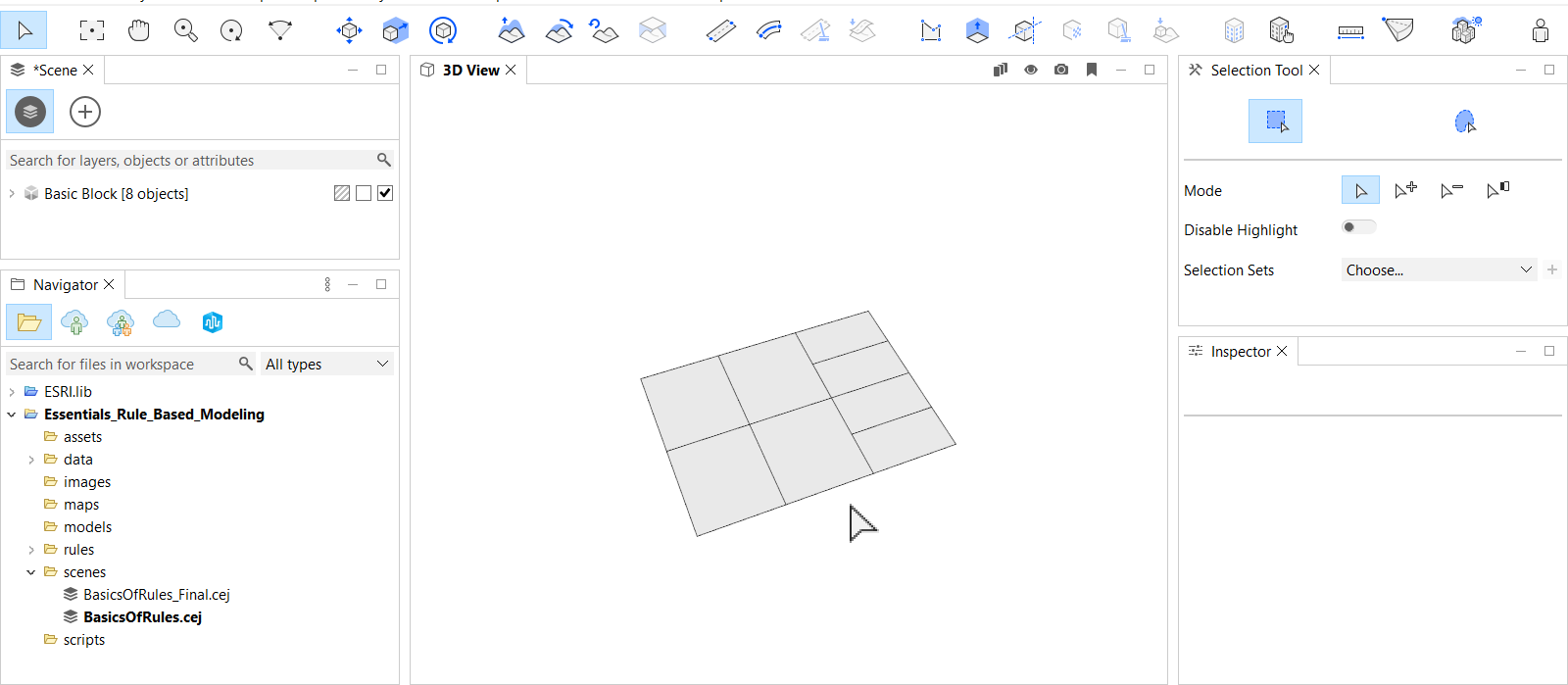 Basic shapes in scene Basic shapes in scene