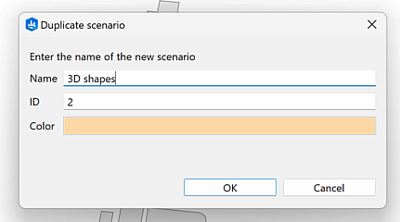 Duplicate scenario dialog box Duplicate scenario dialog box