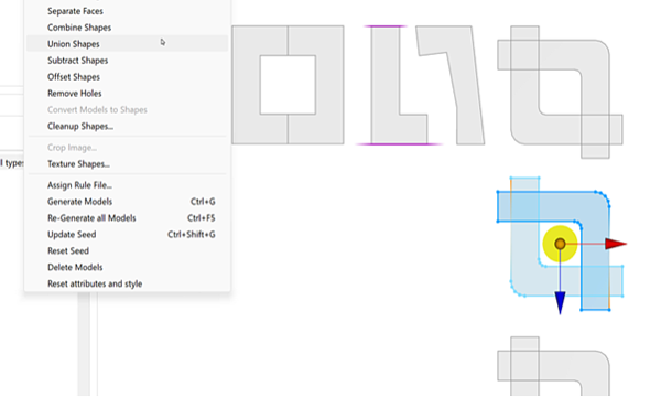 Shapes before union Shapes before union