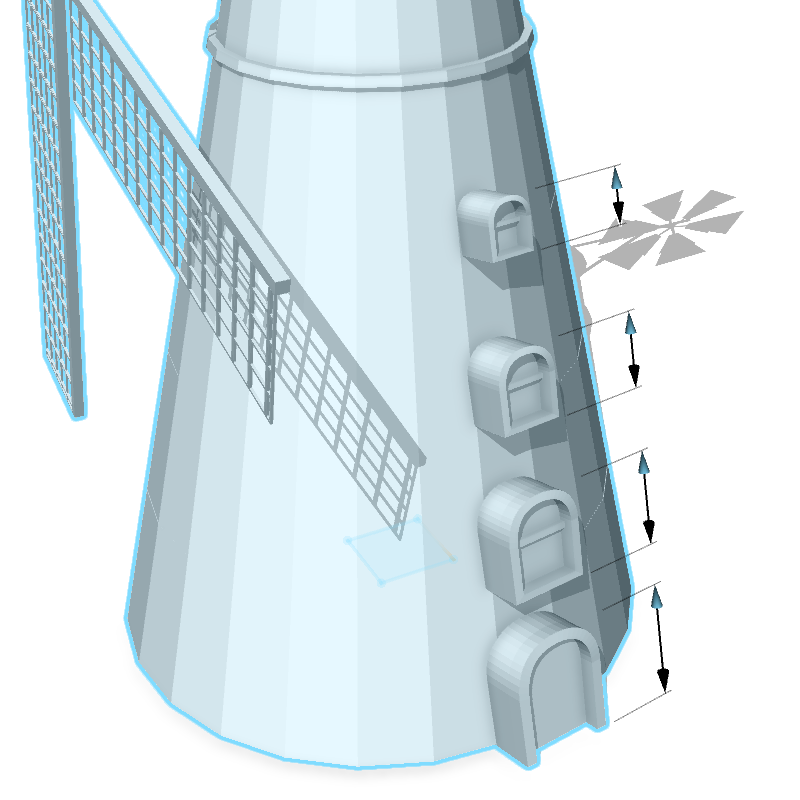 Windmill with window handles Windmill with window handles