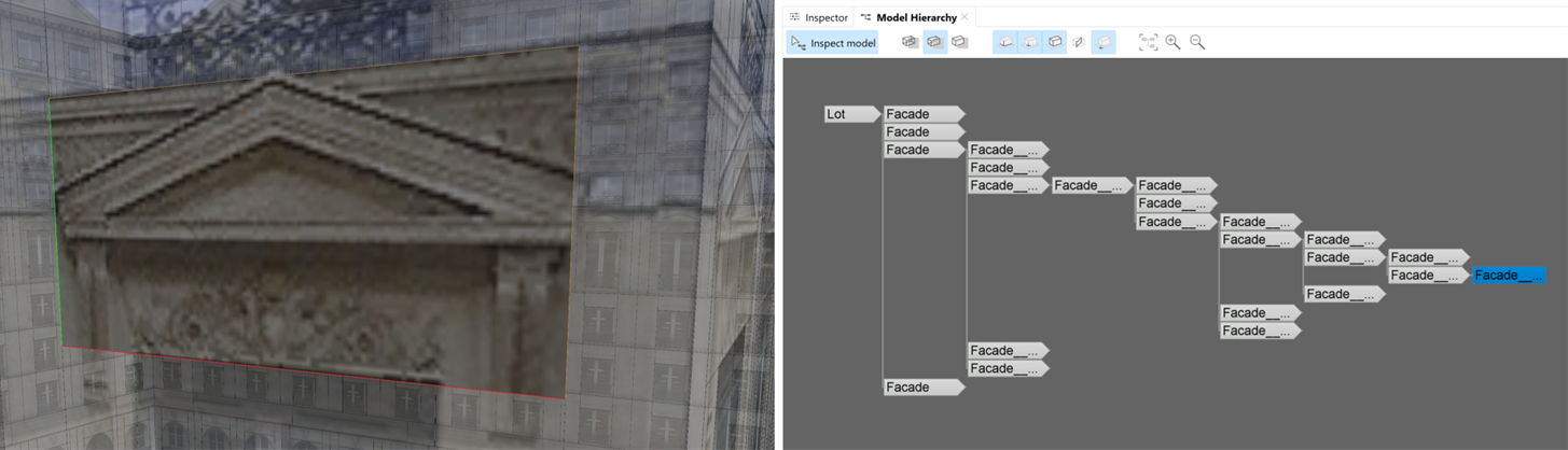 Facade in Model Hierarchy before asset insertion Facade in Model Hierarchy before asset insertion