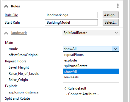 Mode options Mode options