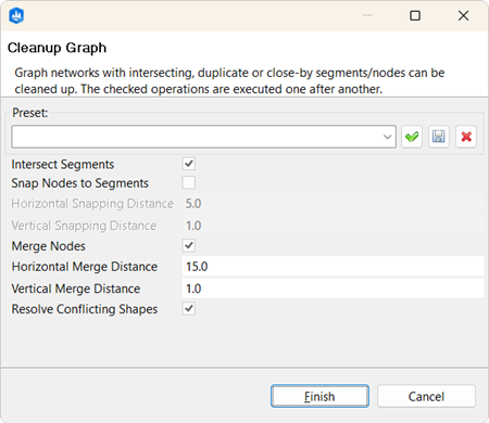Cleanup Graph dialog box Cleanup Graph dialog box