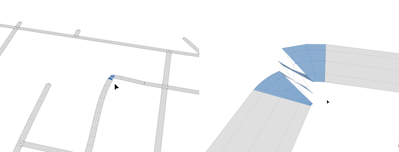 Intersection with z-value error Intersection with z-value error