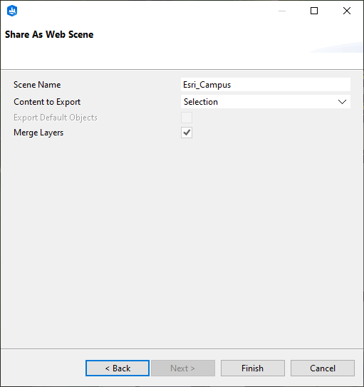 Share selection as web scene Share selection as web scene
