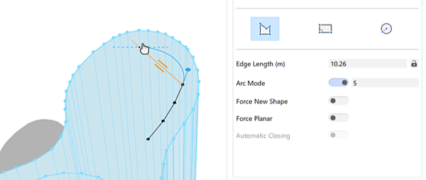 Creating arc on the model Creating arc on the model
