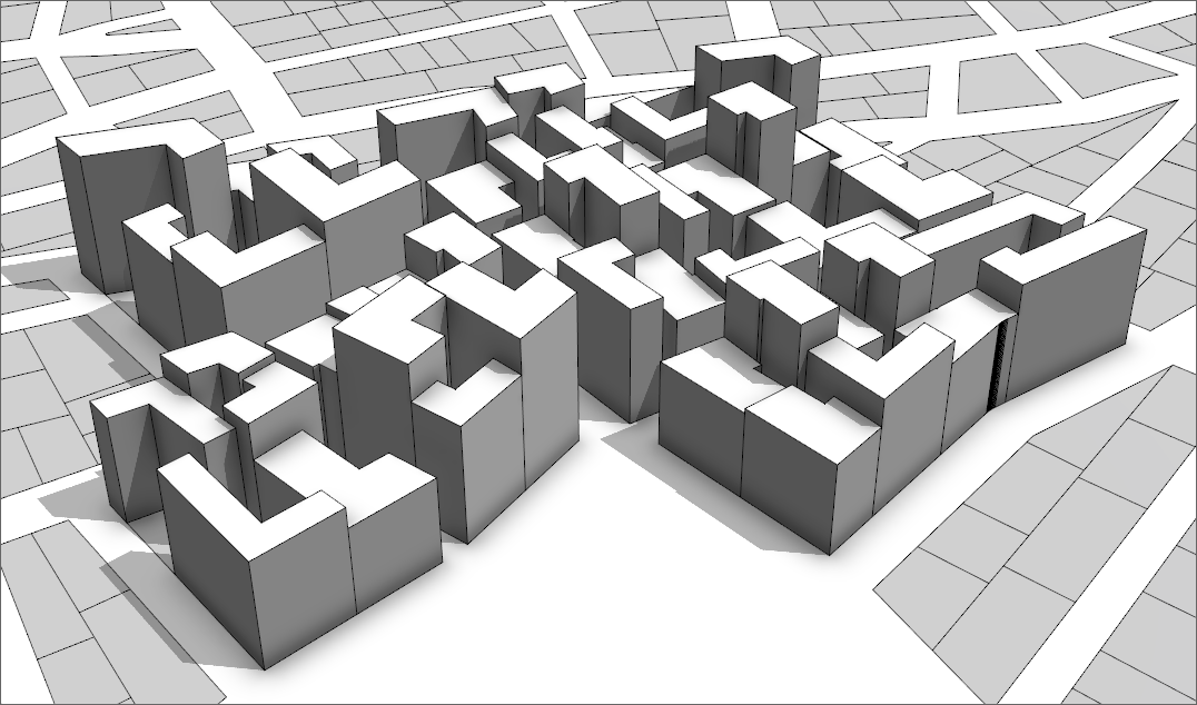 Simple L-shapes on a small city part Simple L-shapes on a small city part