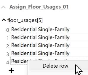 Delete row Delete row