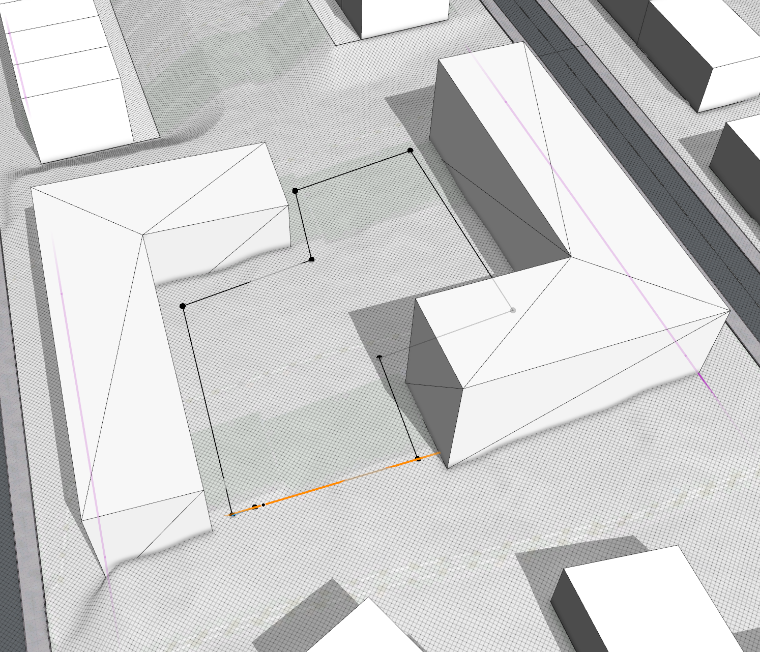 Polygon drawn between L-shapes Polygon drawn between L-shapes