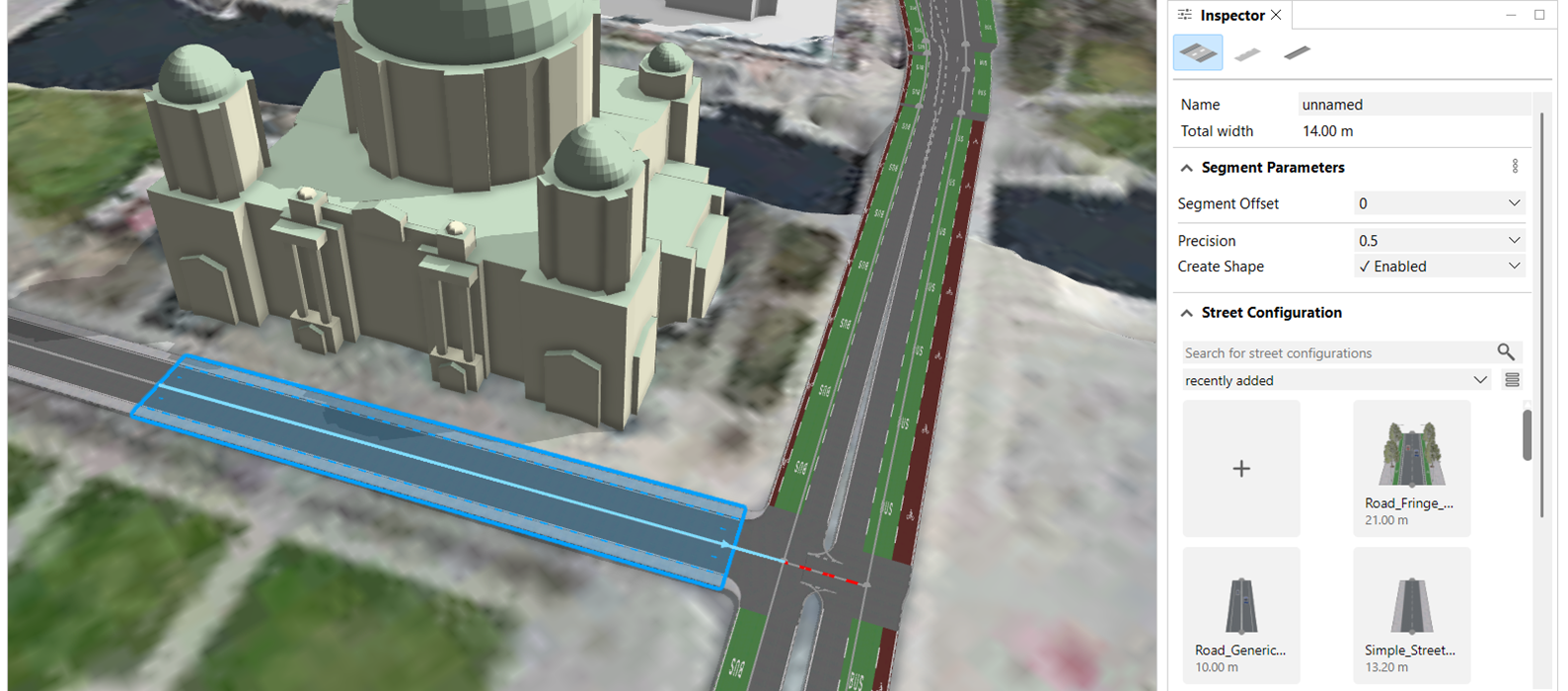 Street Configurations after street selected Street Configurations after street selected
