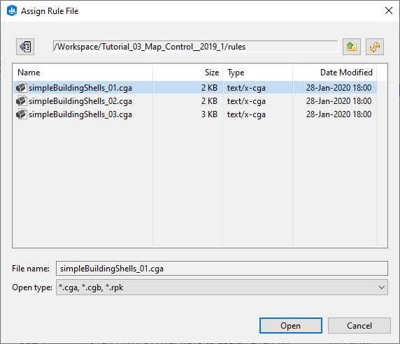 Assign Rule File dialog box Assign Rule File dialog box