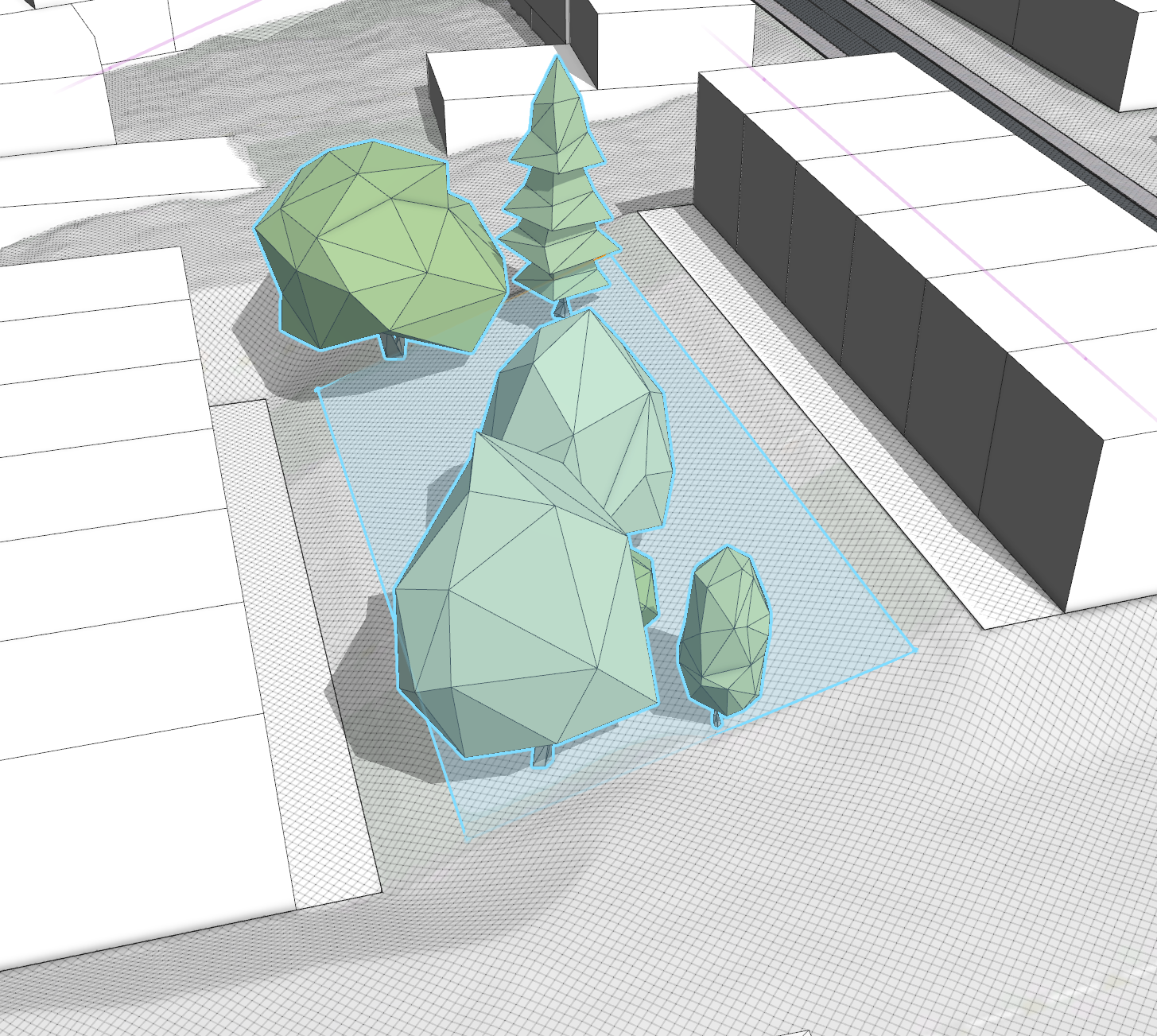 Vegetation placed in Section B Vegetation placed in Section B