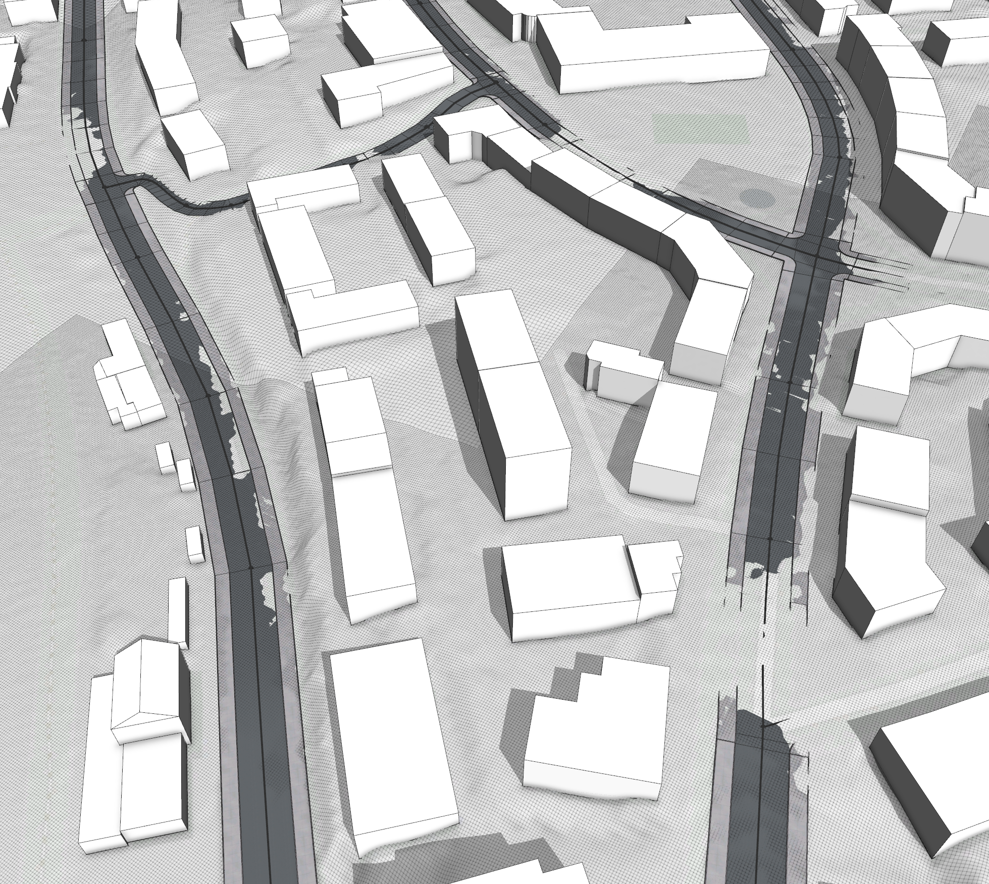 Terrain overlapping streets Terrain overlapping streets